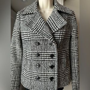Banana Republic Wool Blend Houndstooth Peacoat